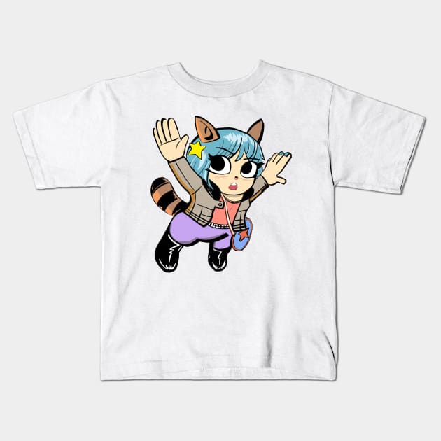 Ramona Flowers Takes Flight Kids T-Shirt by CarlComics